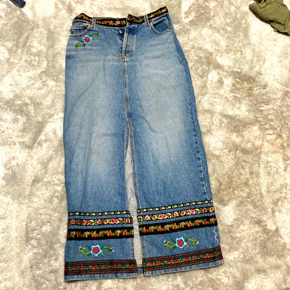 Long Denim Skirt